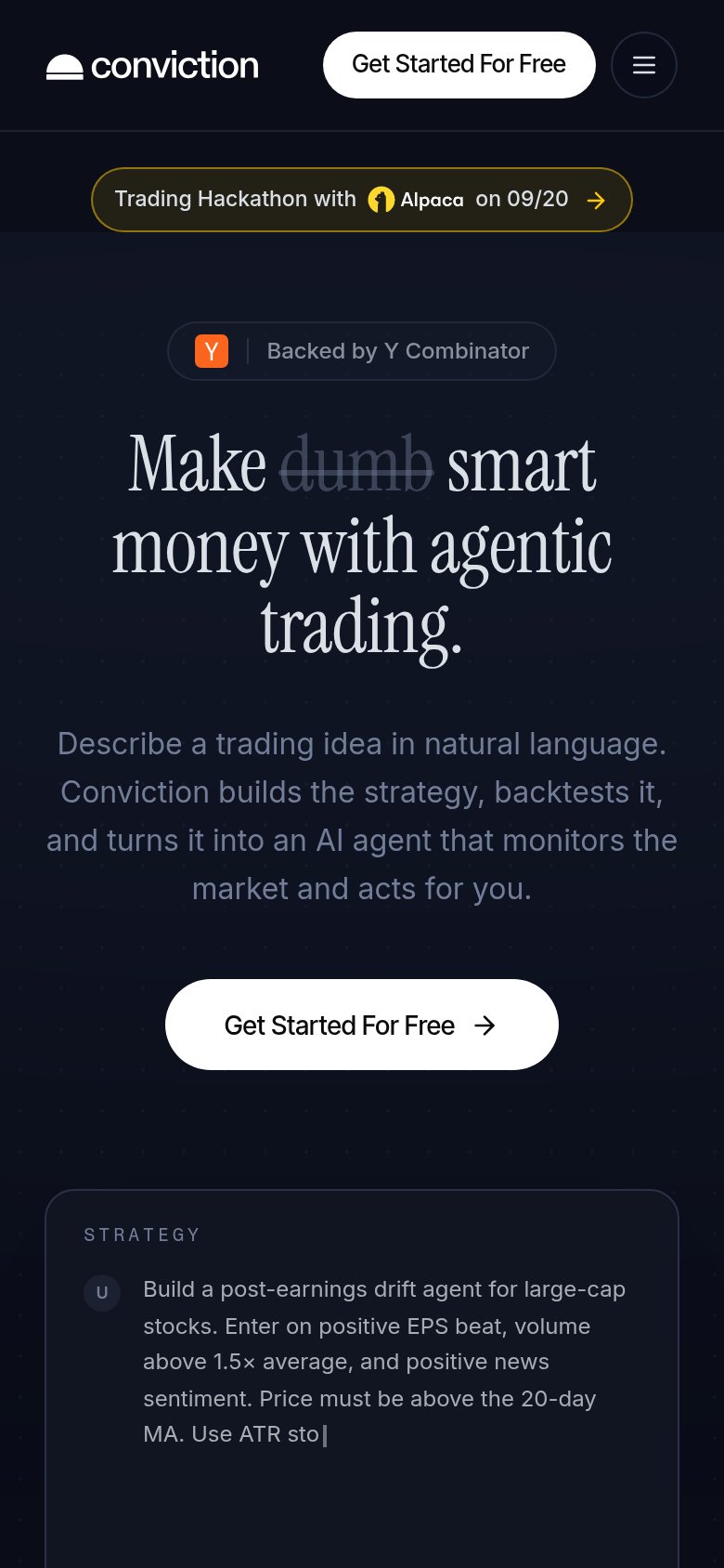 Conviction mobile capture for Mobile web