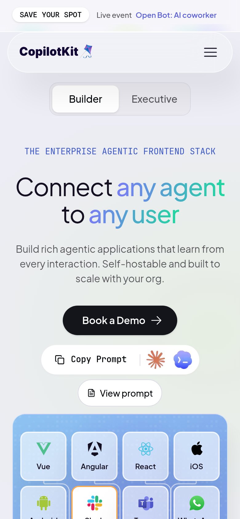 CopilotKit mobile capture for Mobile web