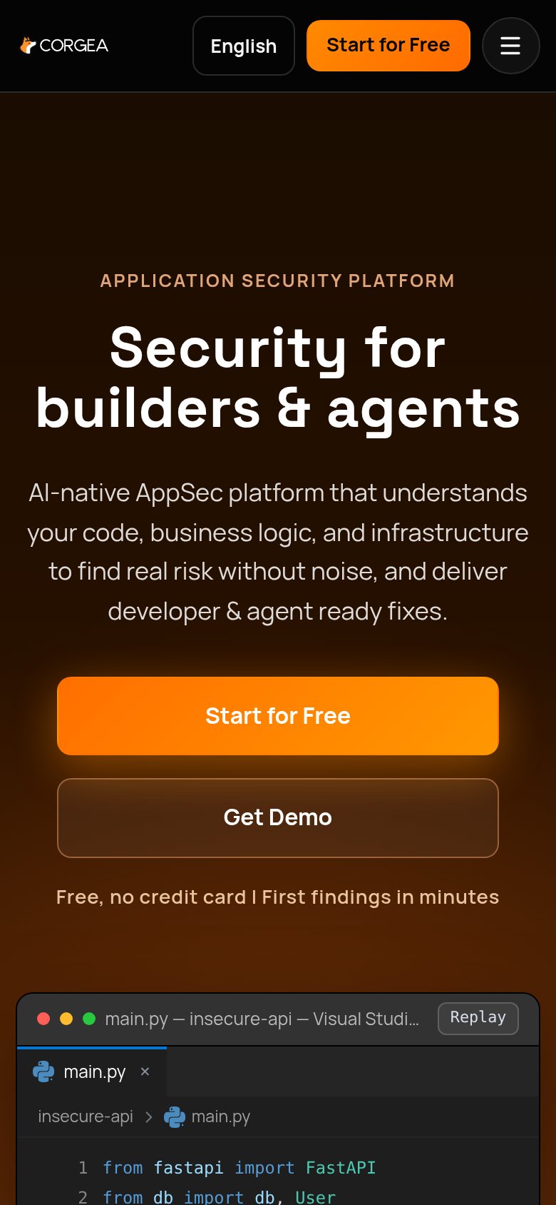 Corgea mobile capture for Mobile web