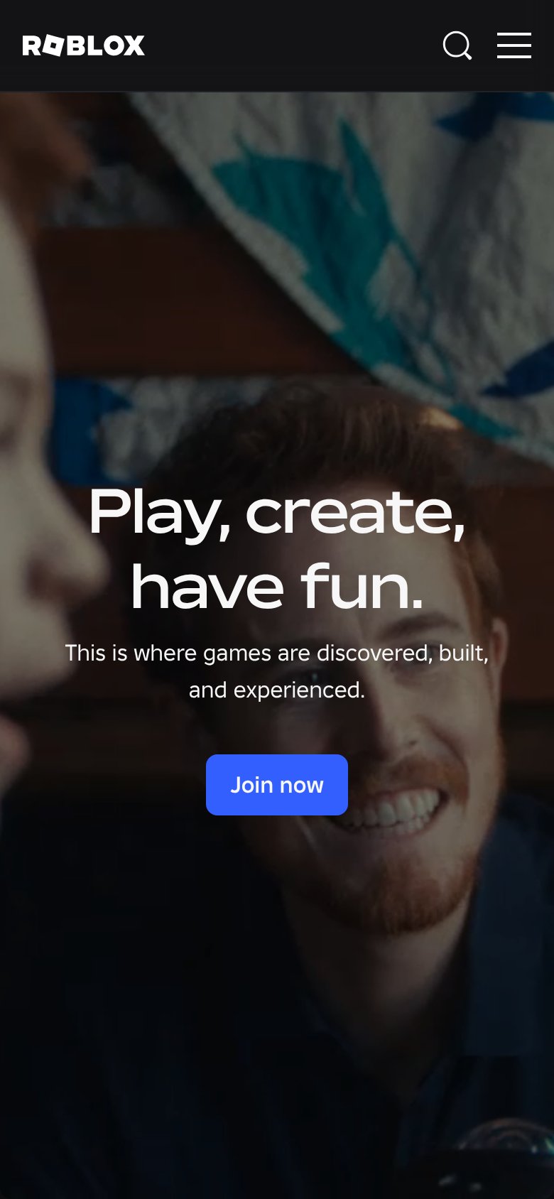 Roblox (Cube / generative AI for creation) mobile capture for Mobile web