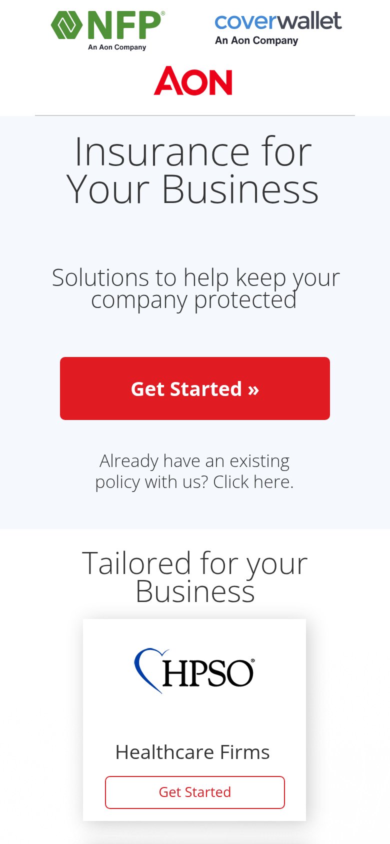Coterie Insurance (via digital SMB channel) — replaced by CoverWallet mobile capture for Mobile web