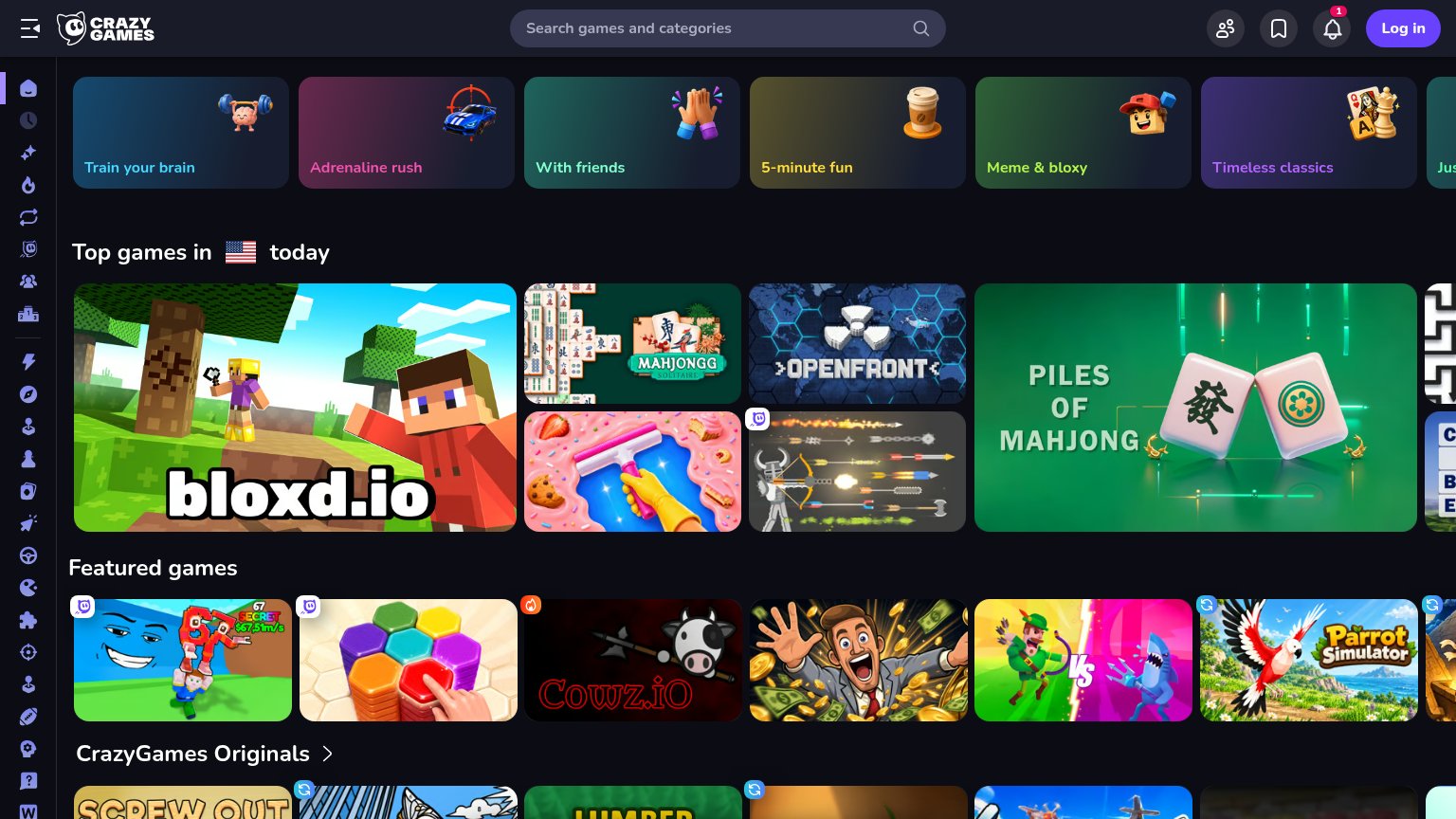 CrazyGames desktop capture for Trust
