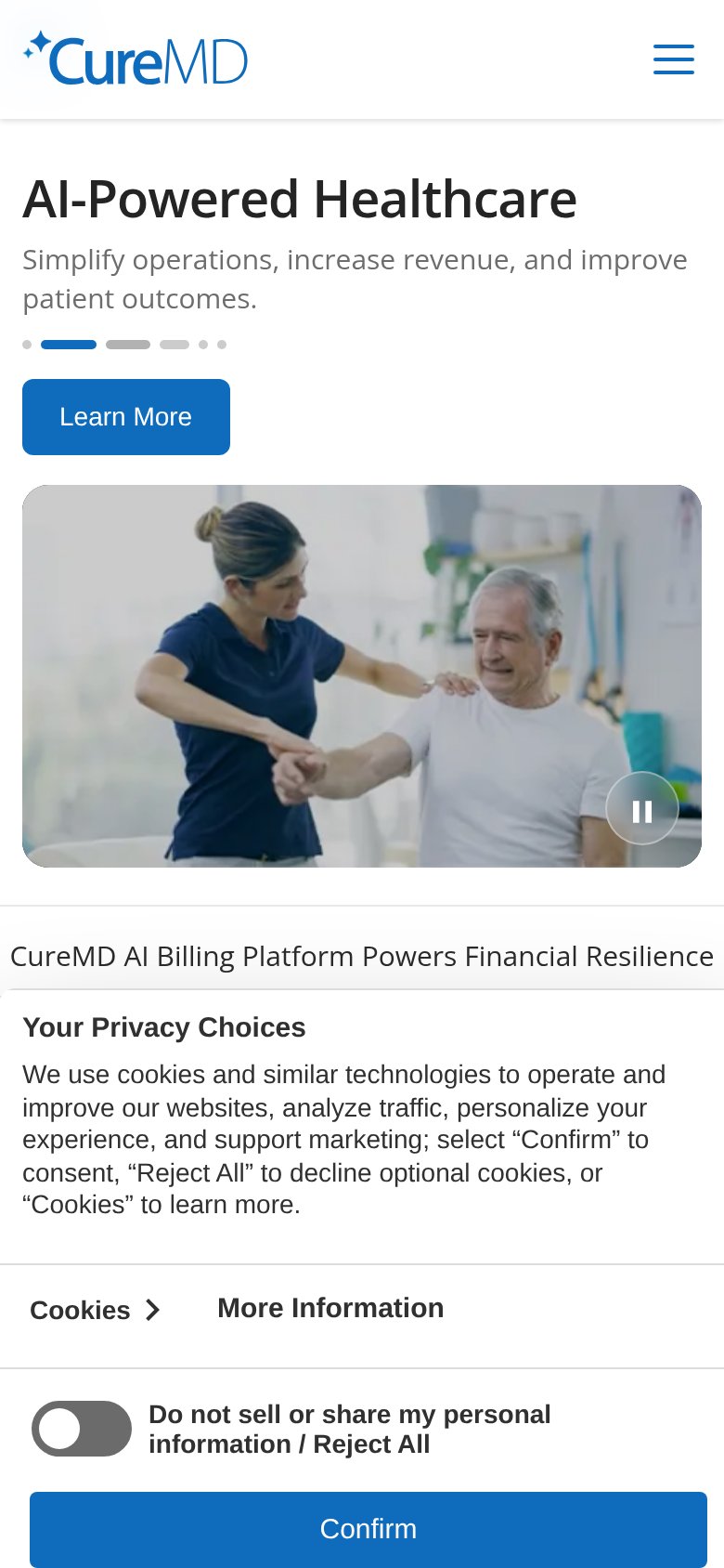 CureMD Medical Billing Services mobile capture for Mobile web