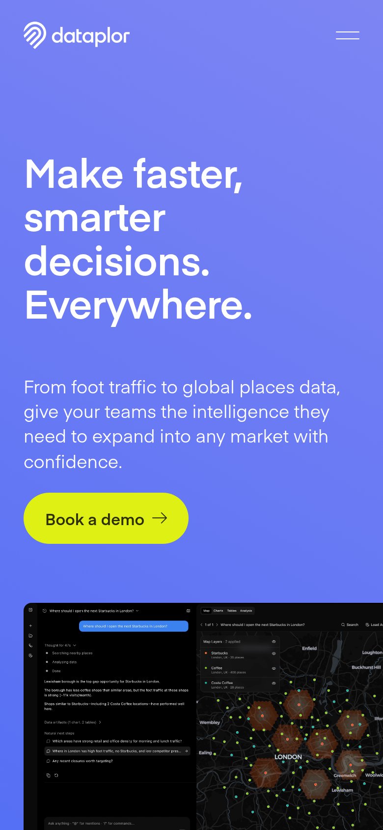 Dataplor mobile capture for Mobile web