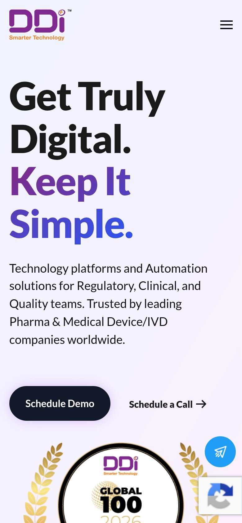 DDi RegulatoryOne (Regulatory Intelligence) mobile capture for Mobile web