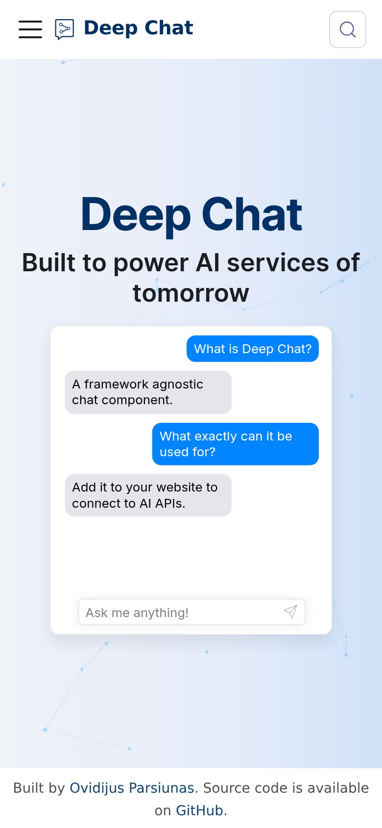 Deep Chat mobile capture for Mobile web