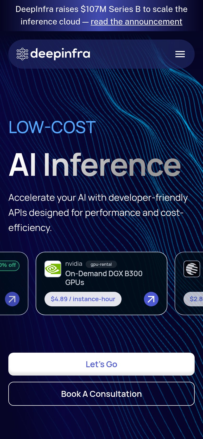 DeepInfra mobile capture for Mobile web