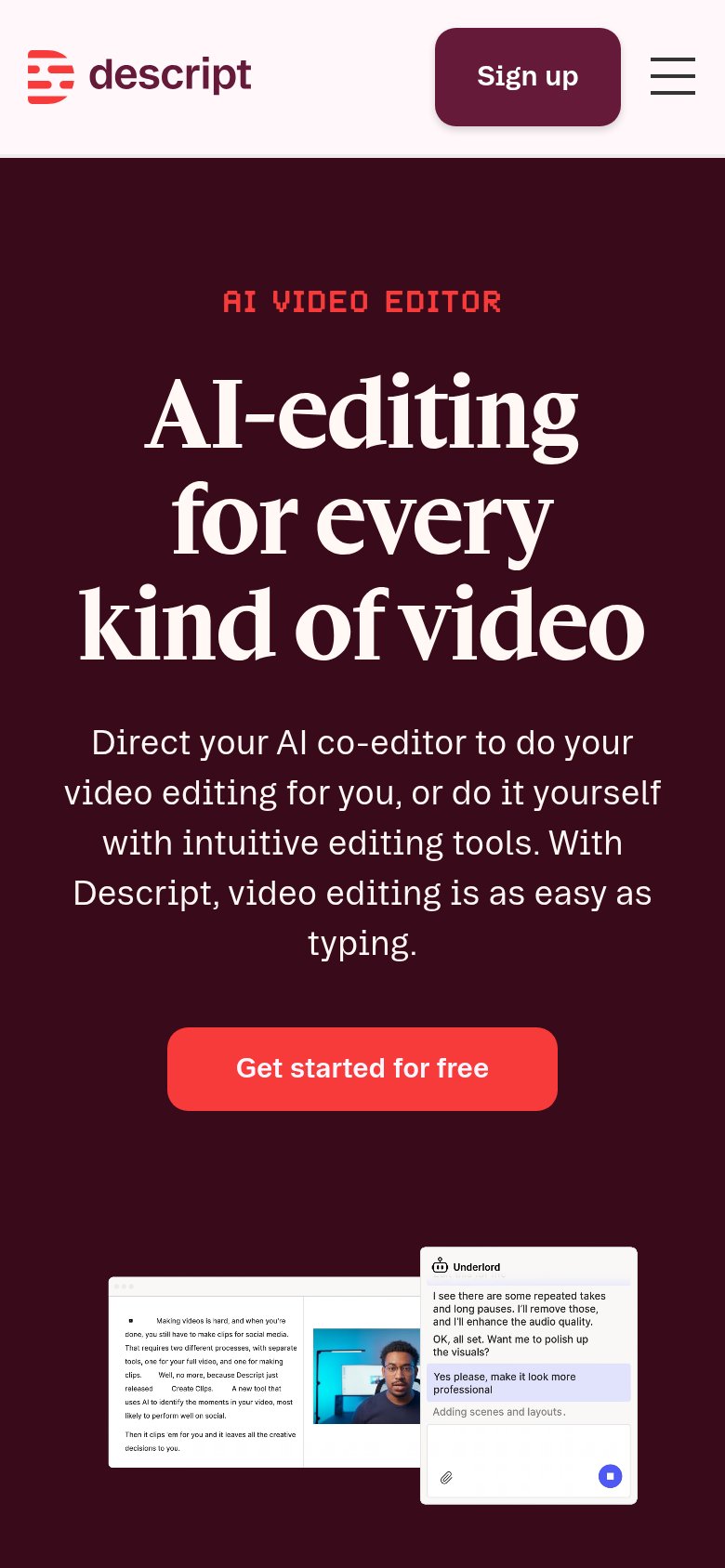 Descript mobile capture for Mobile web