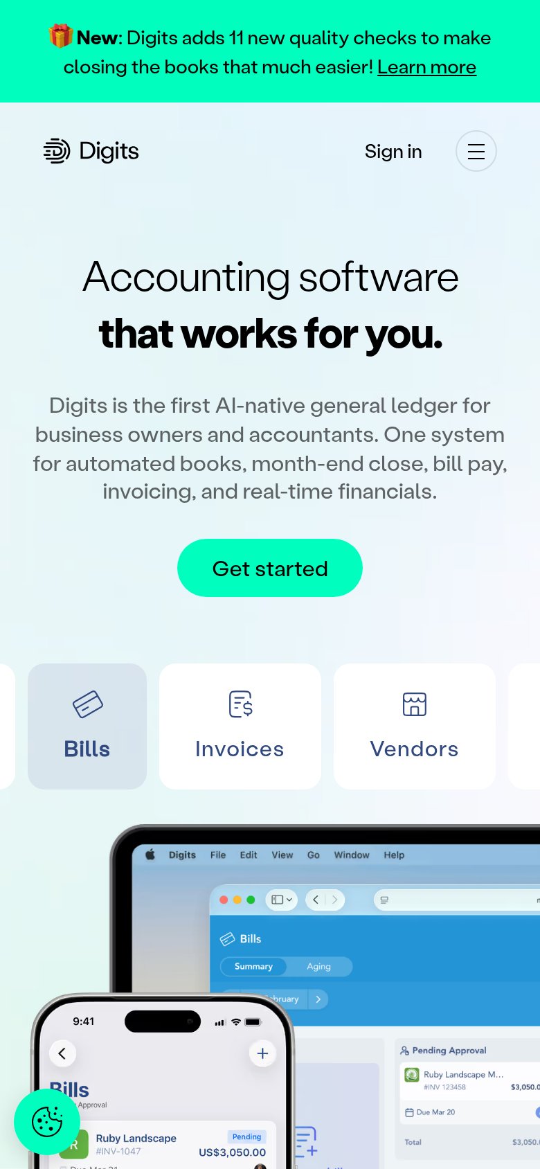 Digits mobile capture for Mobile web