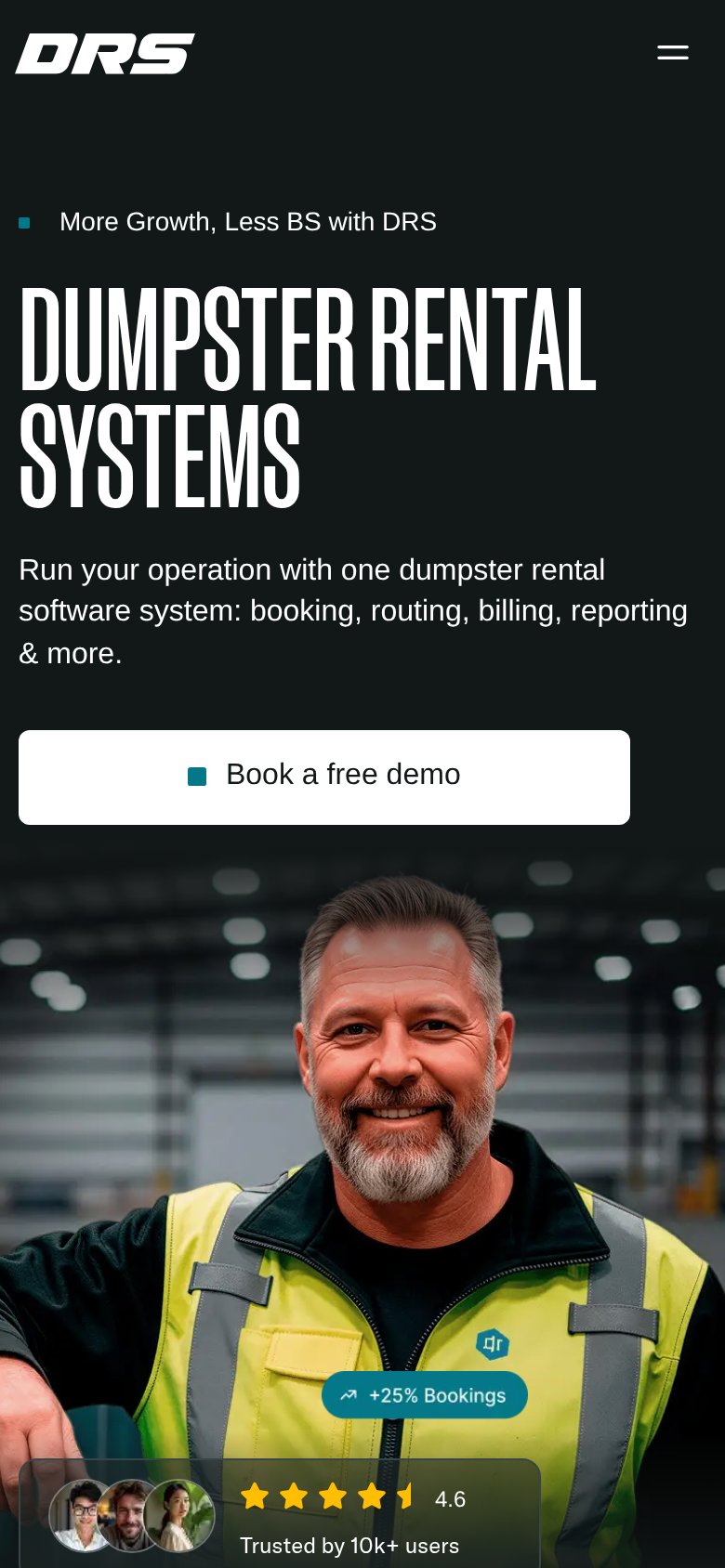 Dumpster Rental Systems mobile capture for Mobile web