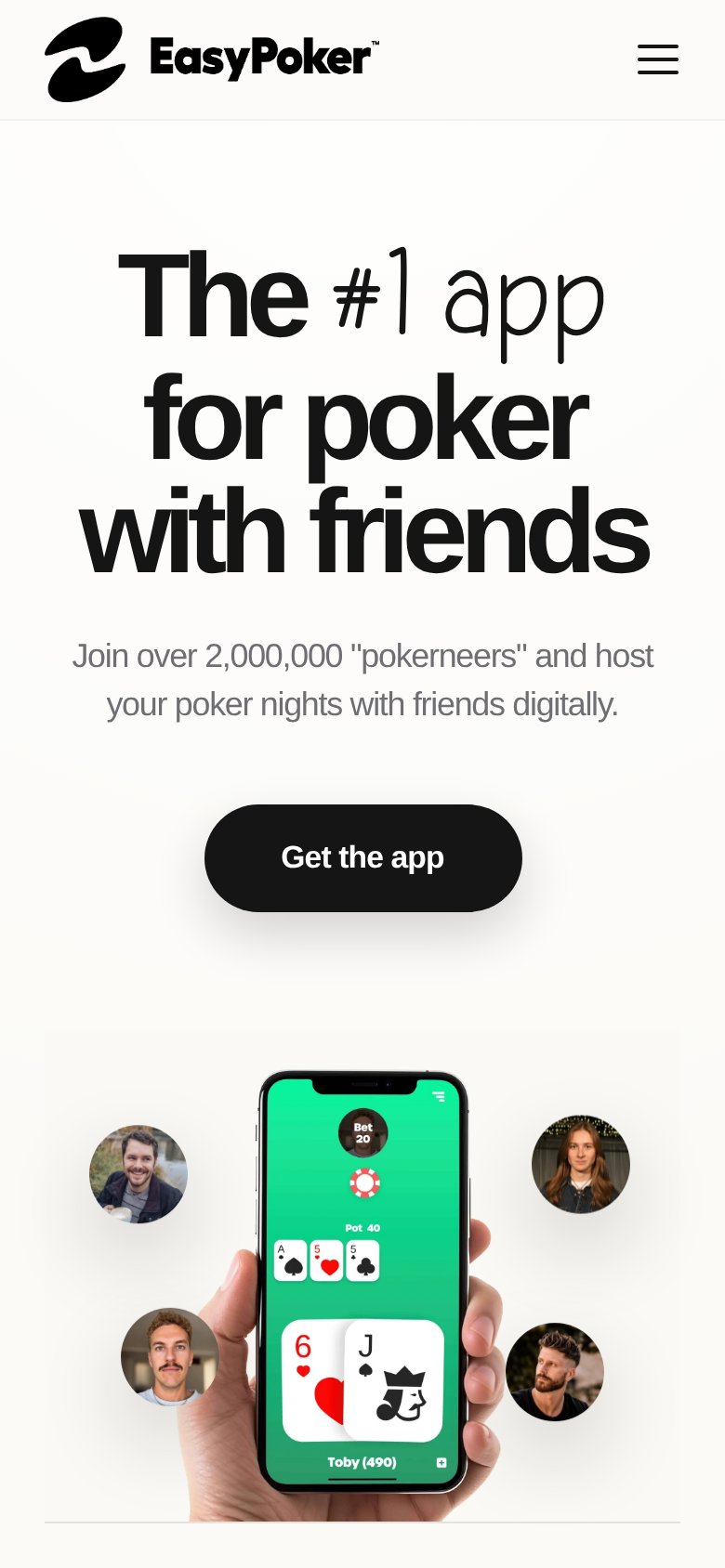 EasyPoker mobile capture for Mobile web