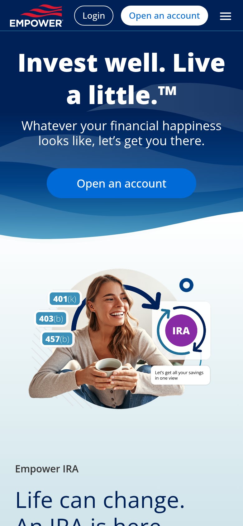 Empower Personal Dashboard mobile capture for Mobile web