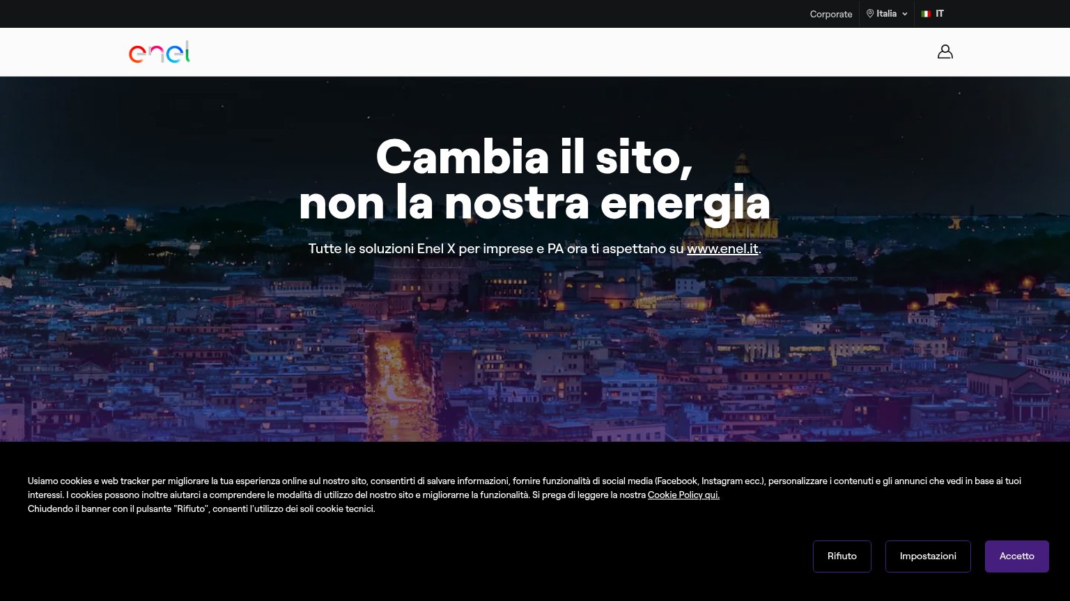 Enel X desktop capture for Information hierarchy
