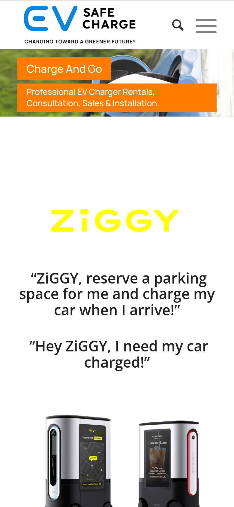 EV Safe Charge (ZiGGY) mobile capture for Mobile web