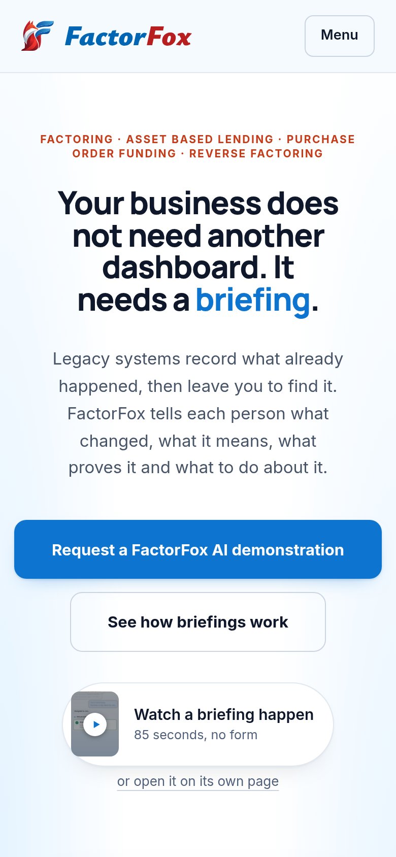 FactorFox mobile capture for Mobile web