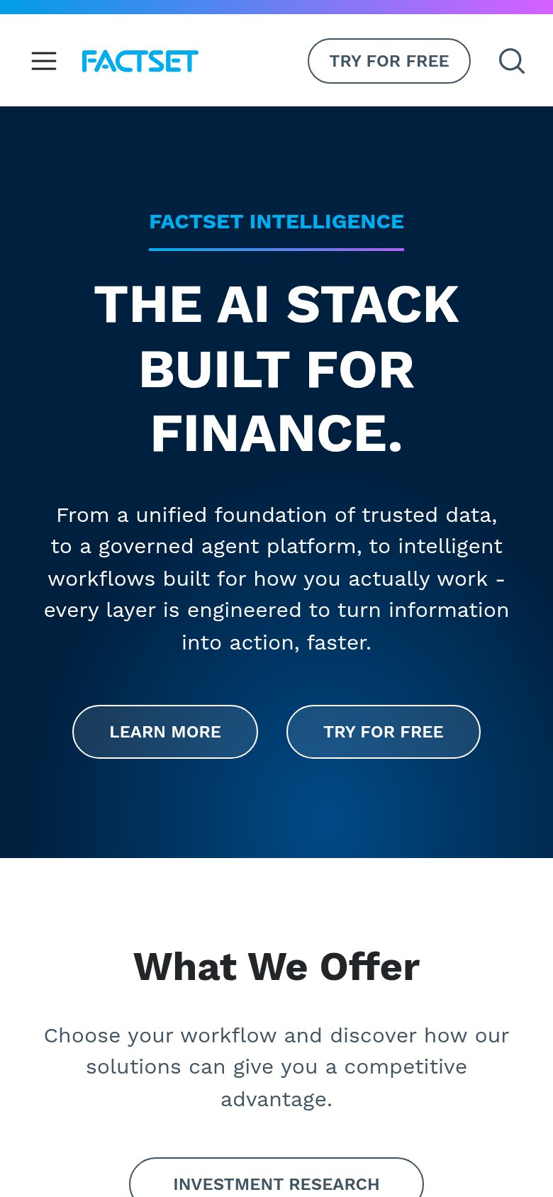FactSet Investor Relations Solutions mobile capture for Mobile web