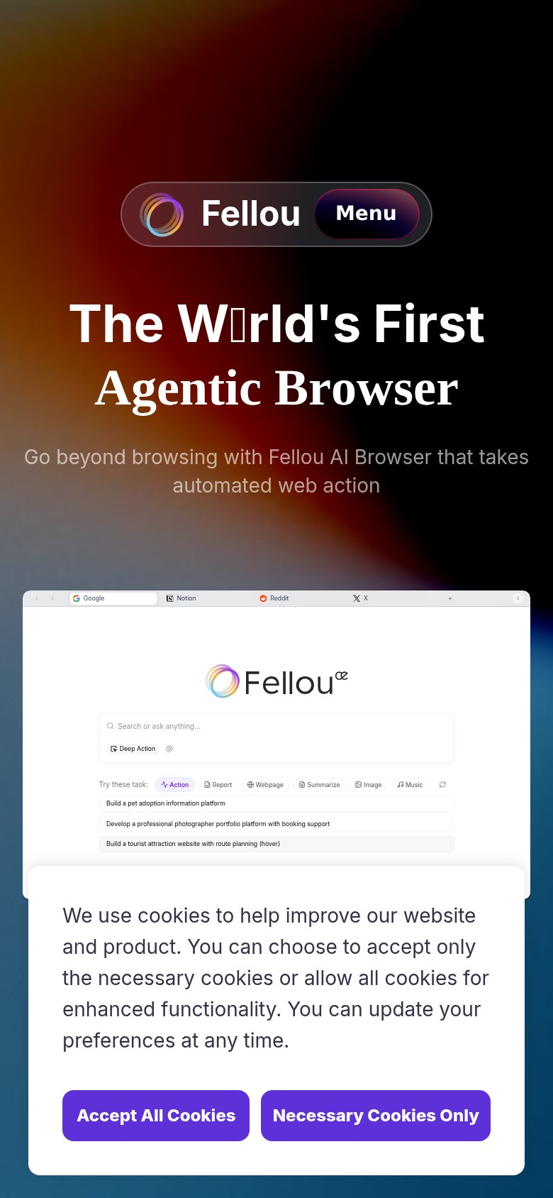 Fellou mobile capture for Mobile web