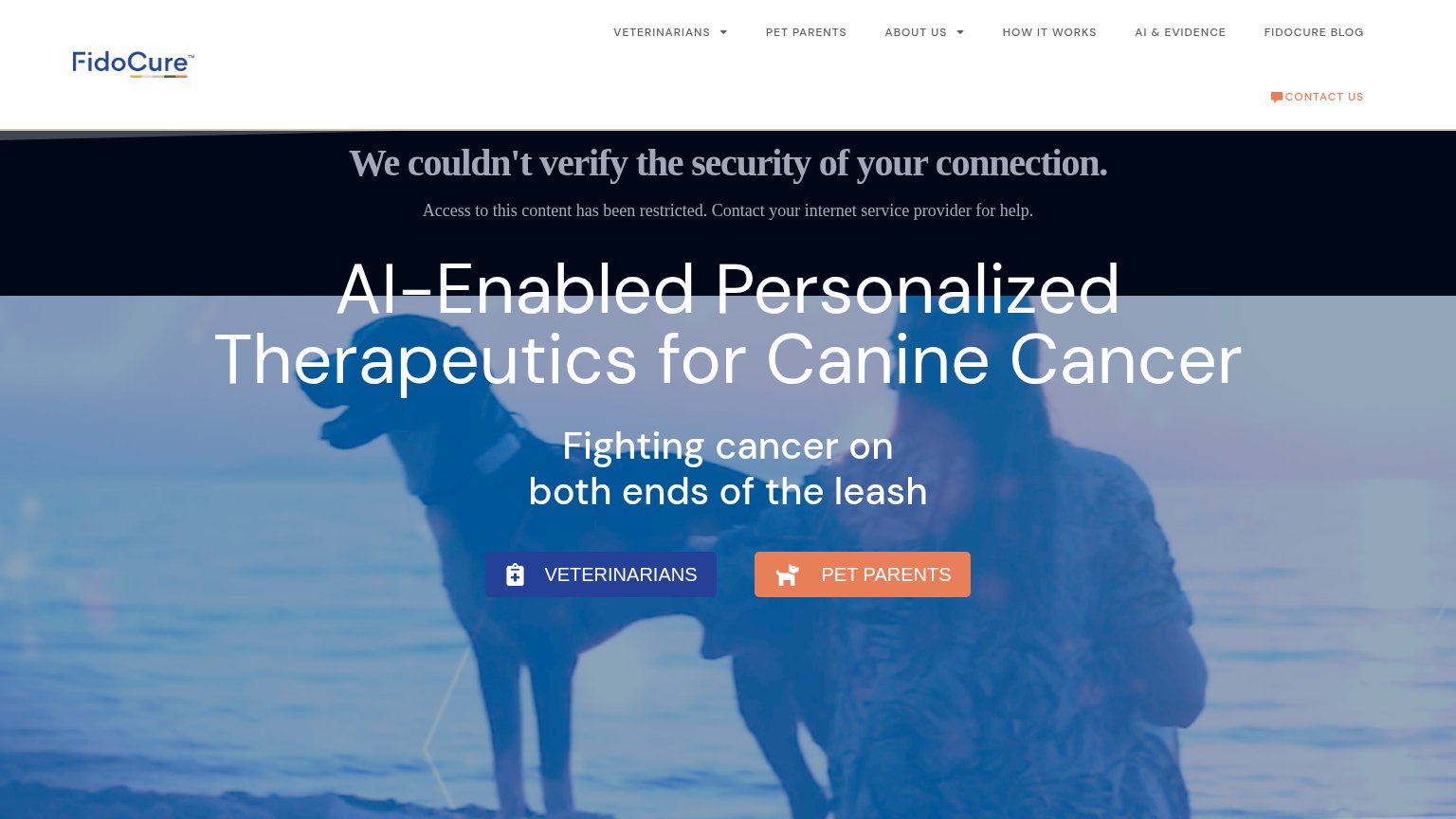 One Health Company (FidoCure) desktop capture for Trust