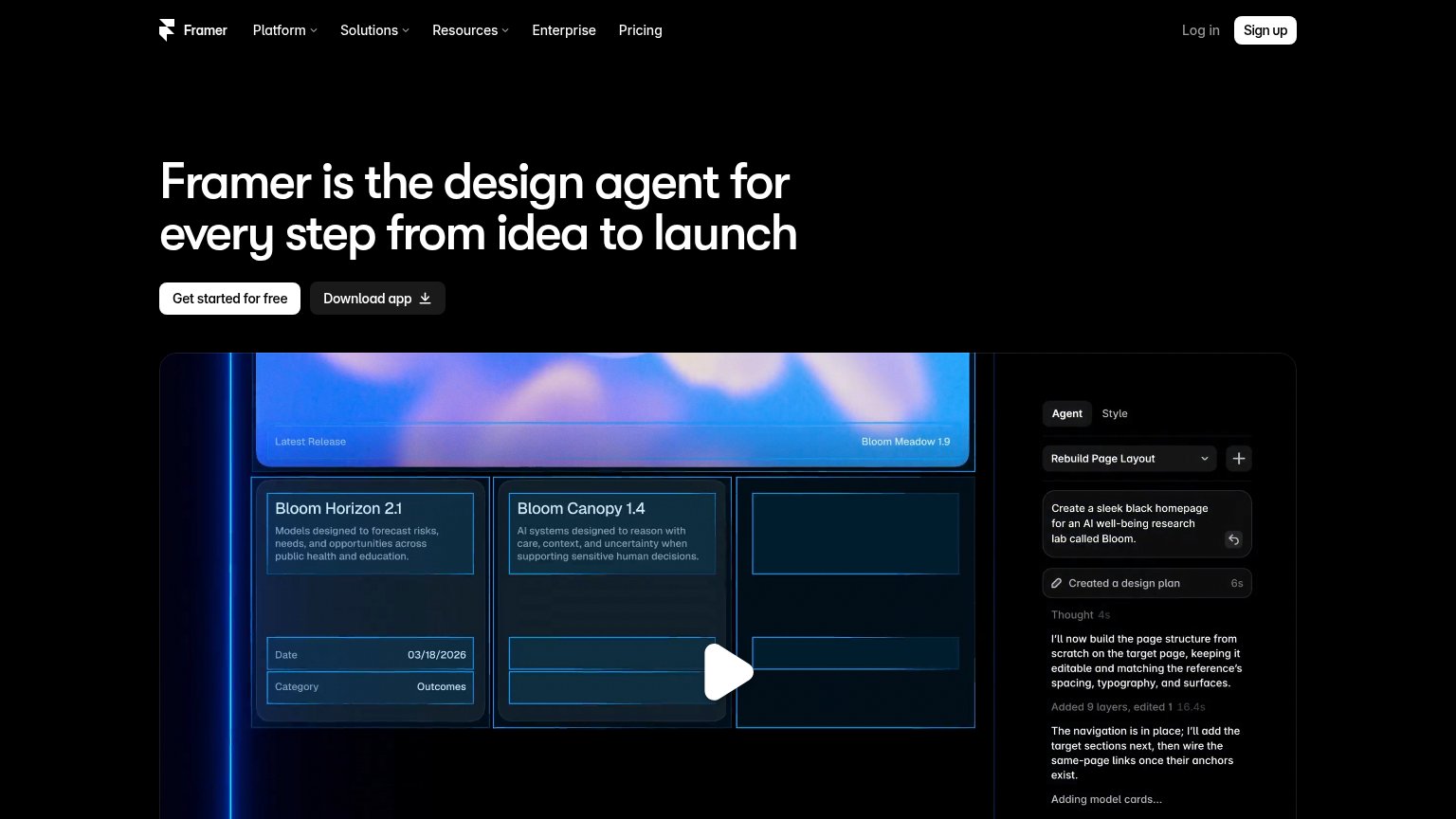 Framer desktop capture for Information hierarchy