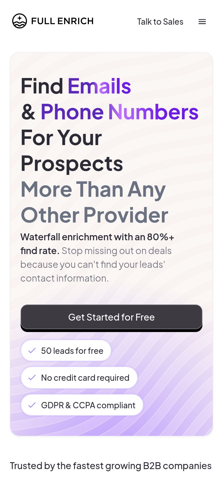 FullEnrich mobile capture for Mobile web