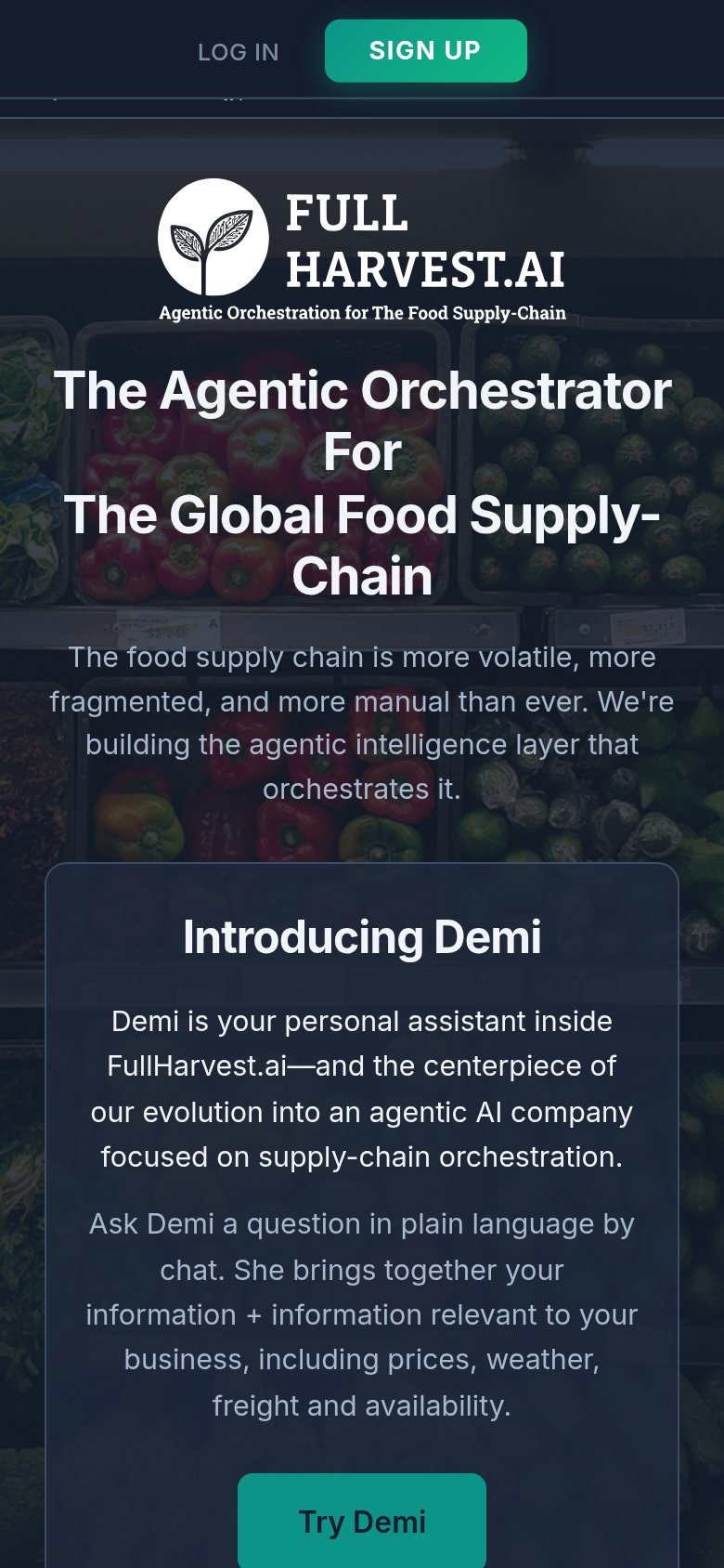 Full Harvest mobile capture for Mobile web