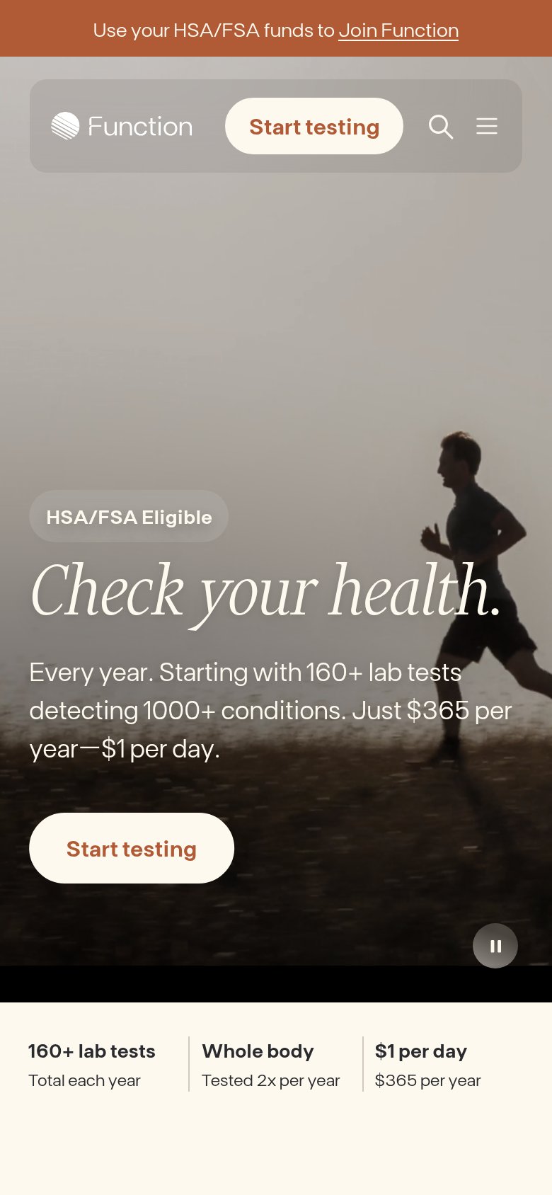 Function Health mobile capture for Mobile web