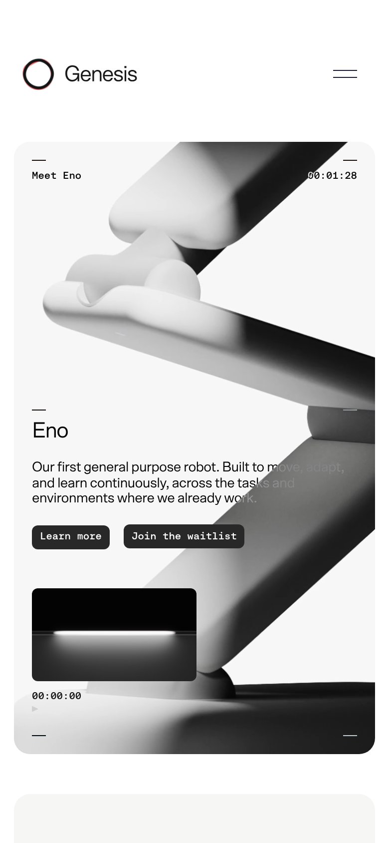 1X World Model (skip) — Genesis AI mobile capture for Mobile web