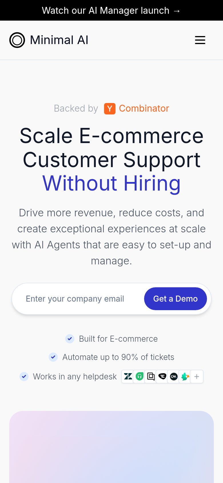Minimal AI mobile capture for Mobile web