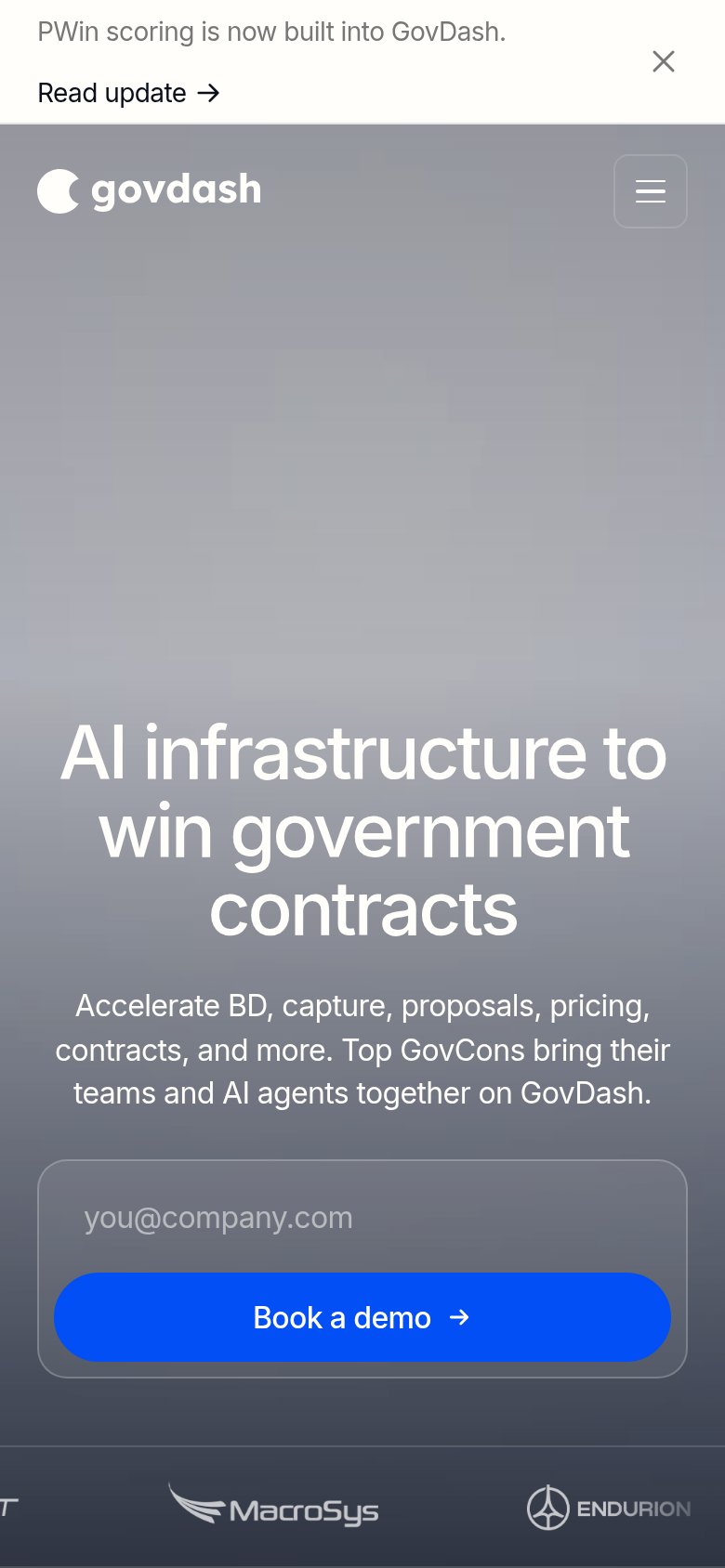 GovDash mobile capture for Mobile web