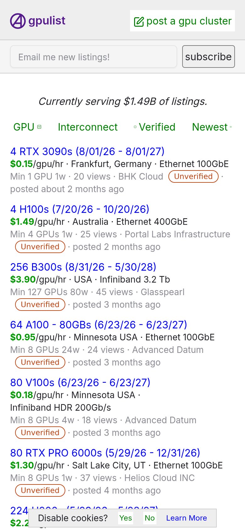 GPUList mobile capture for Mobile web