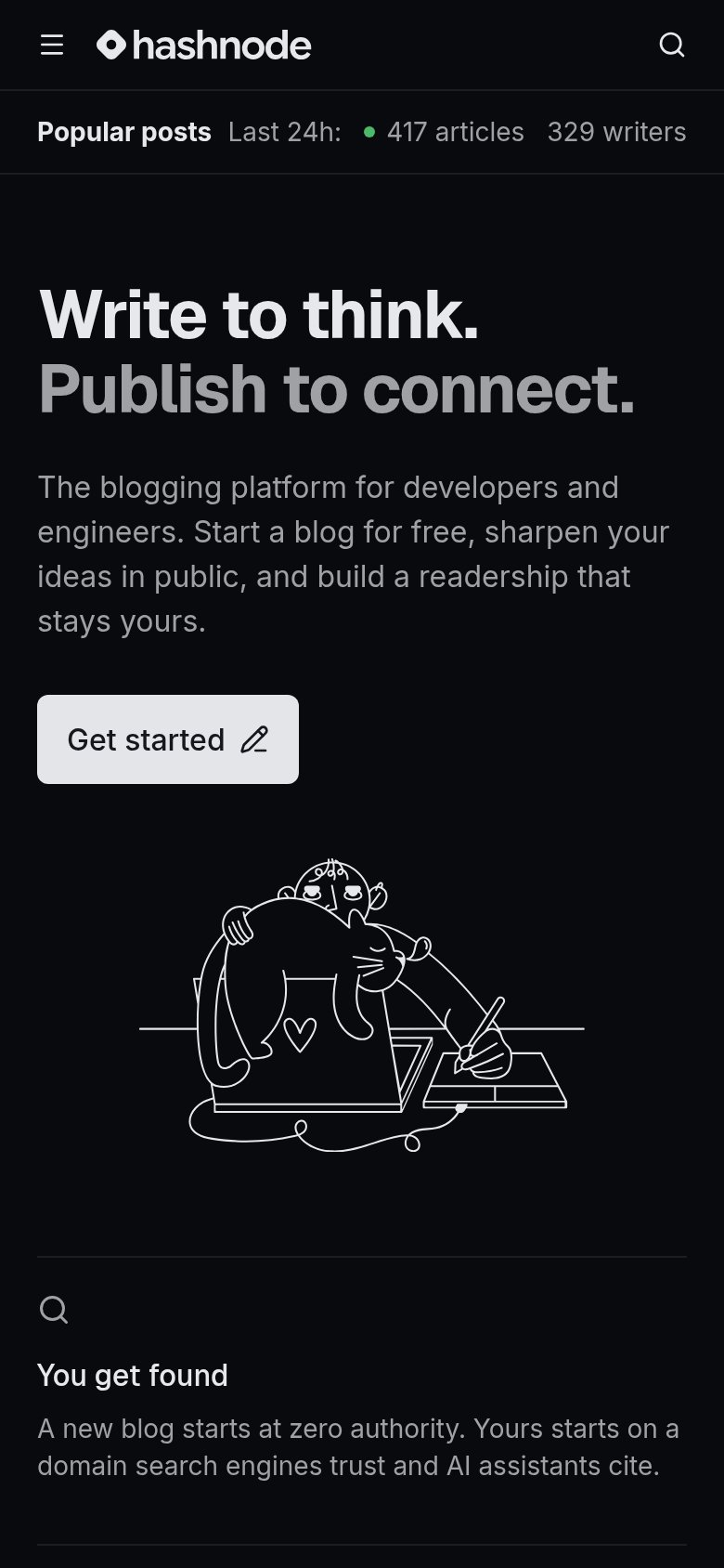 Hashnode mobile capture for Mobile web