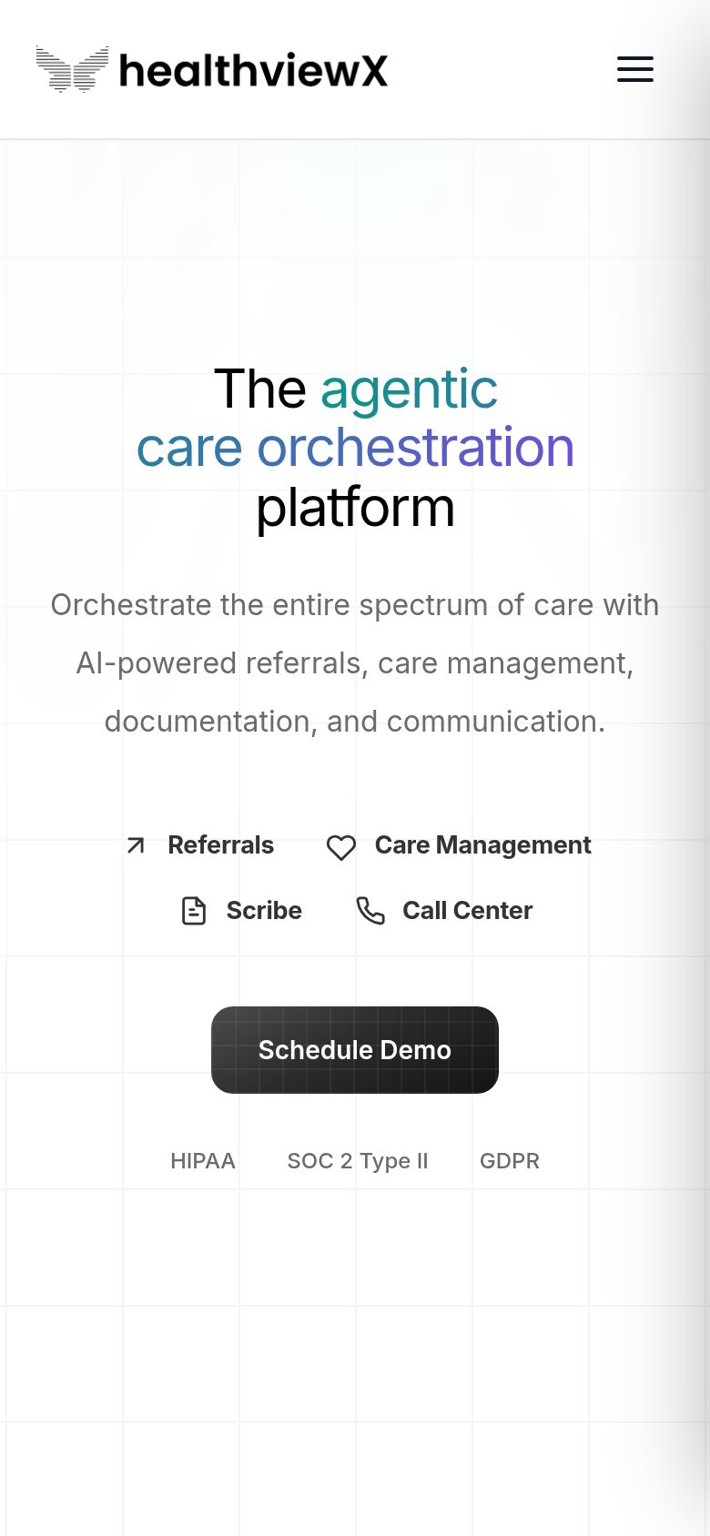 HealthViewX mobile capture for Mobile web