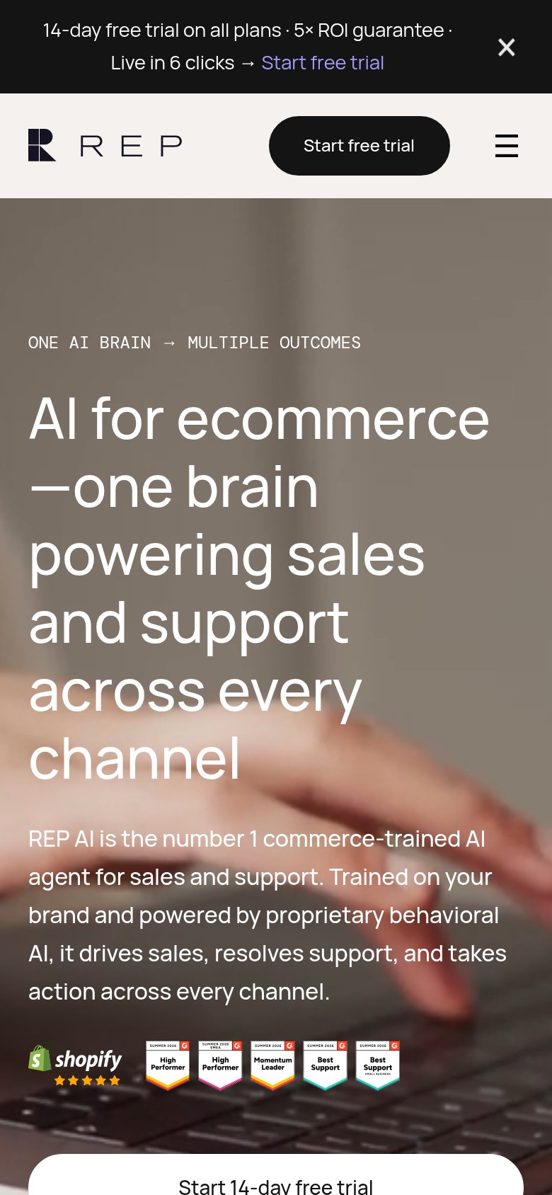 Rep AI mobile capture for Mobile web