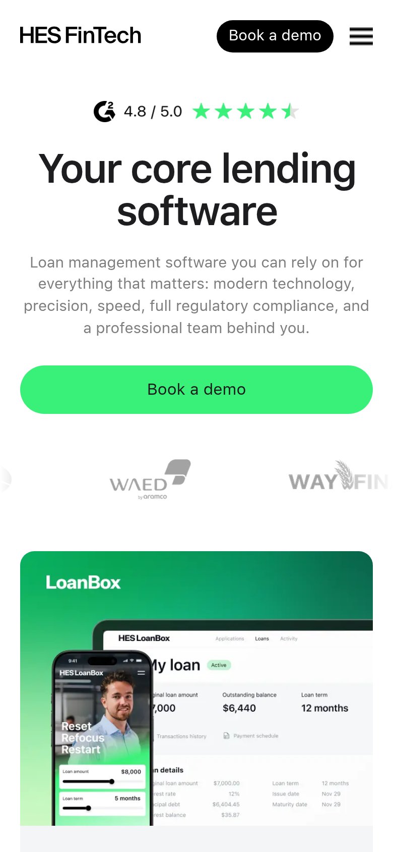 FinDoc / HES FinTech (LoanBox) mobile capture for Mobile web