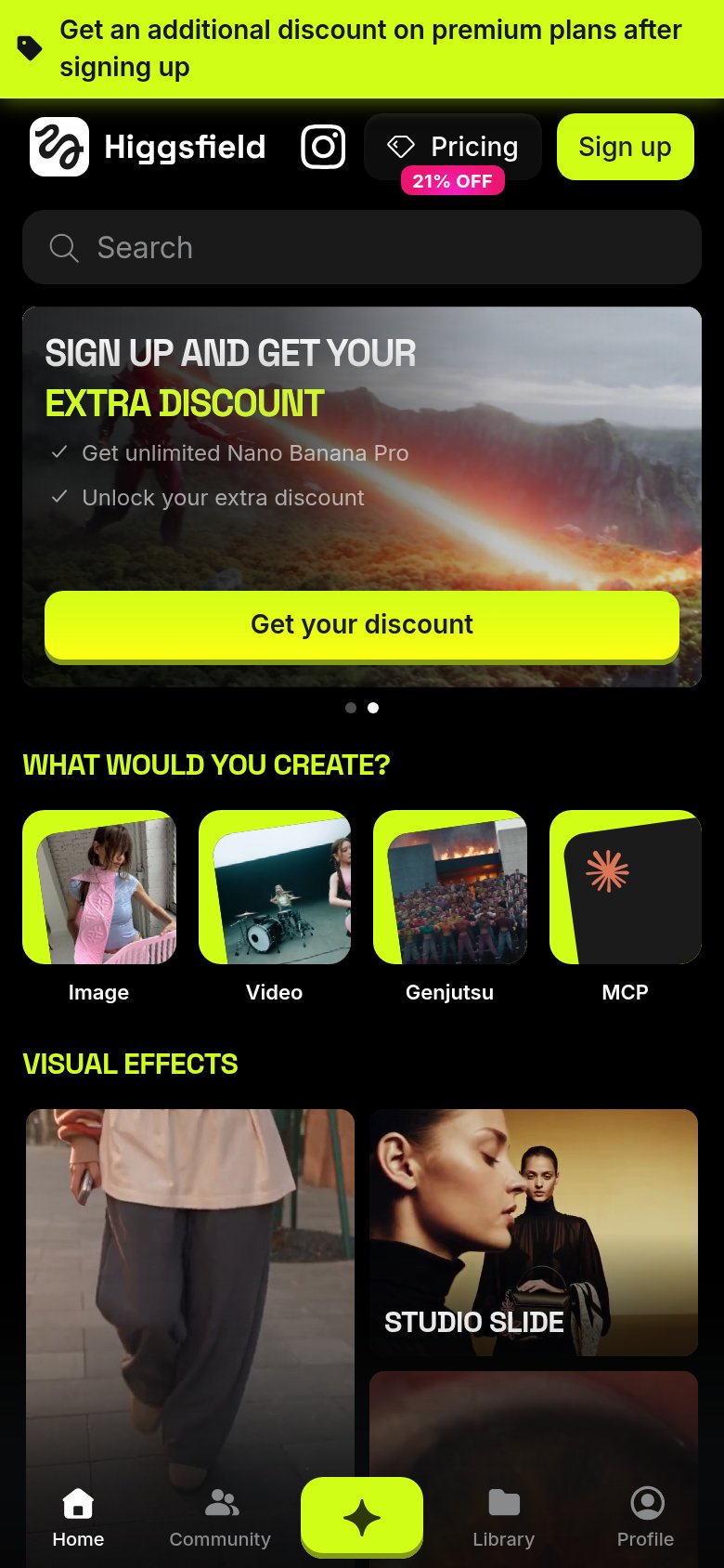 Higgsfield mobile capture for Mobile web