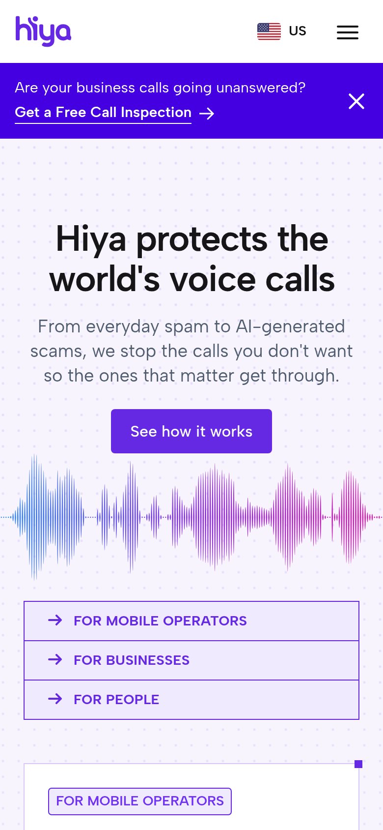 Hiya mobile capture for Mobile web