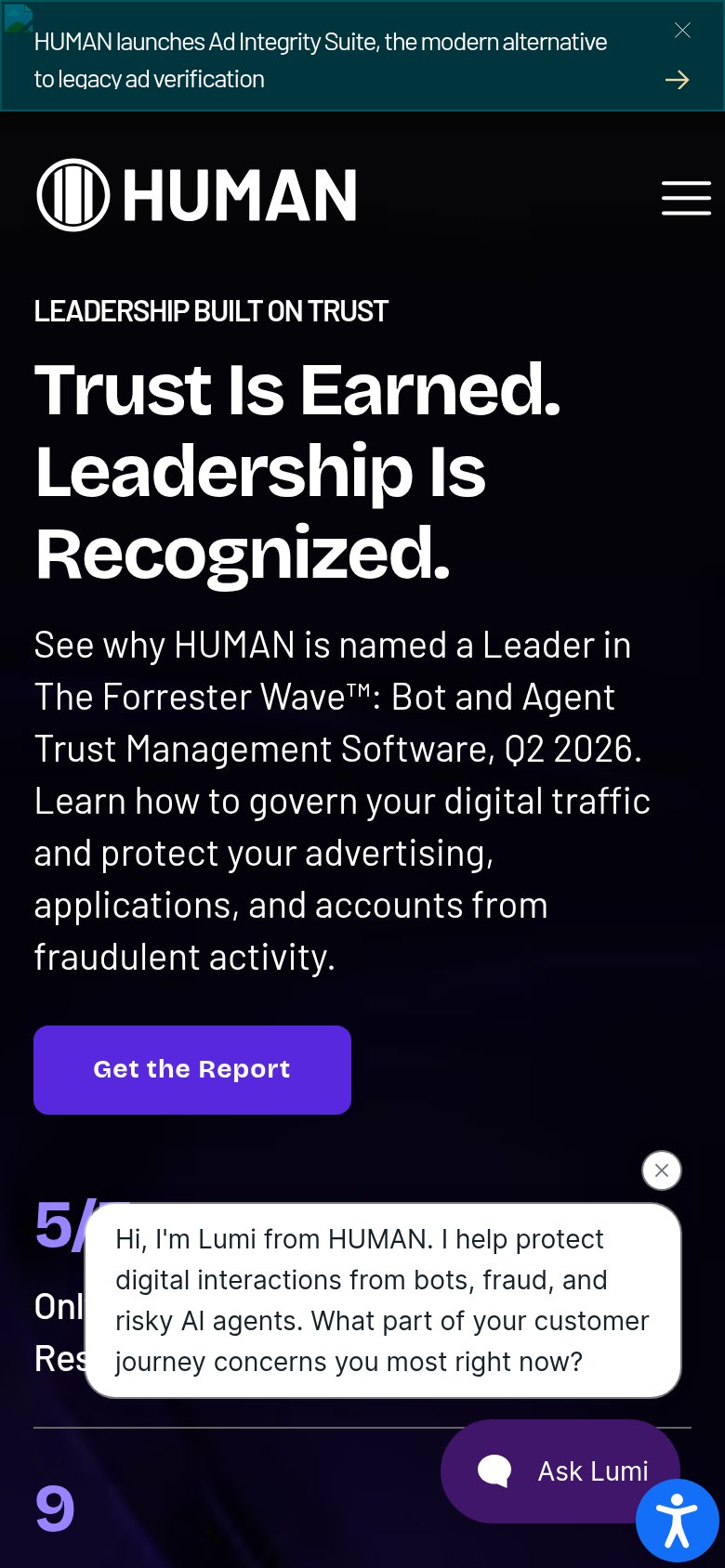 HUMAN Security mobile capture for Mobile web