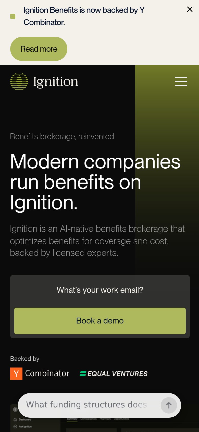Ignition Benefits mobile capture for Mobile web
