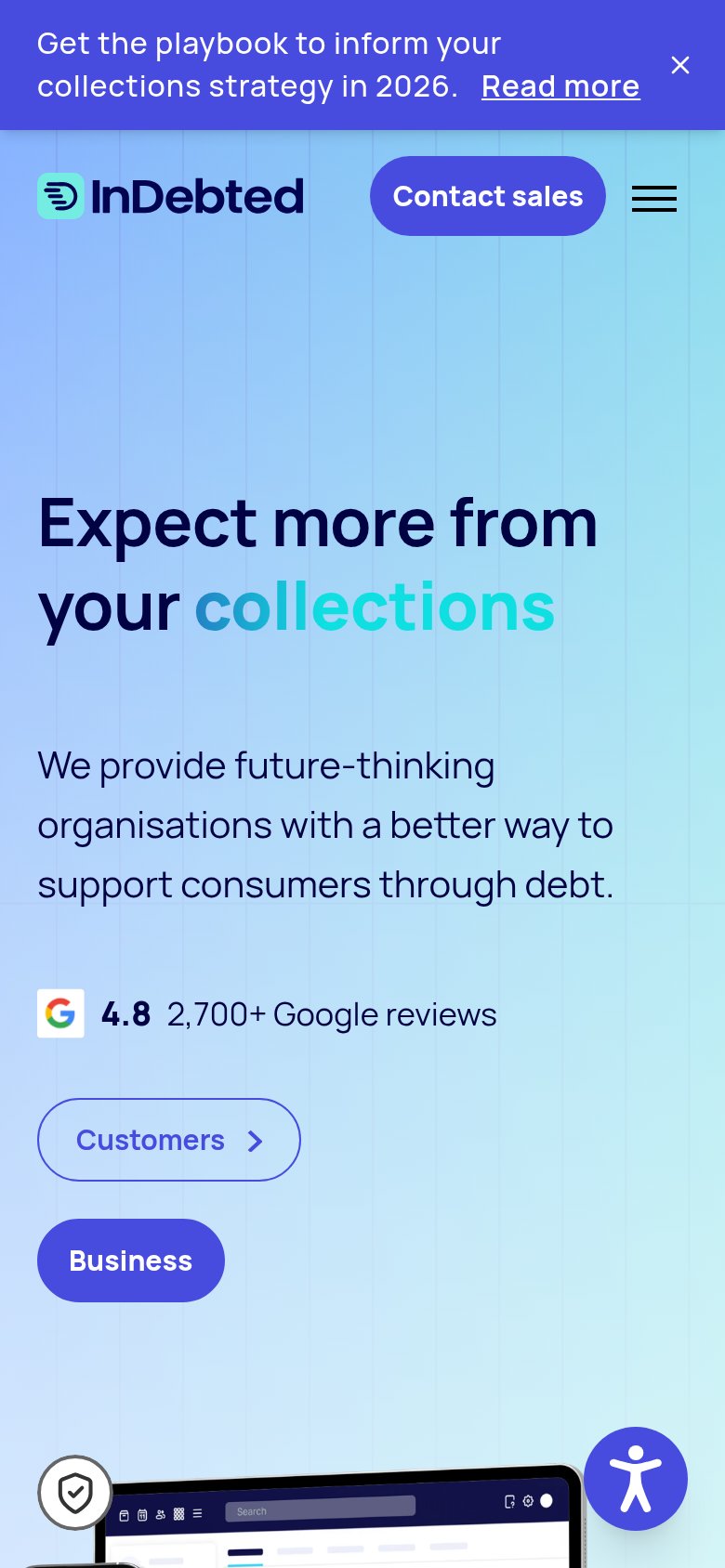 InDebted mobile capture for Mobile web