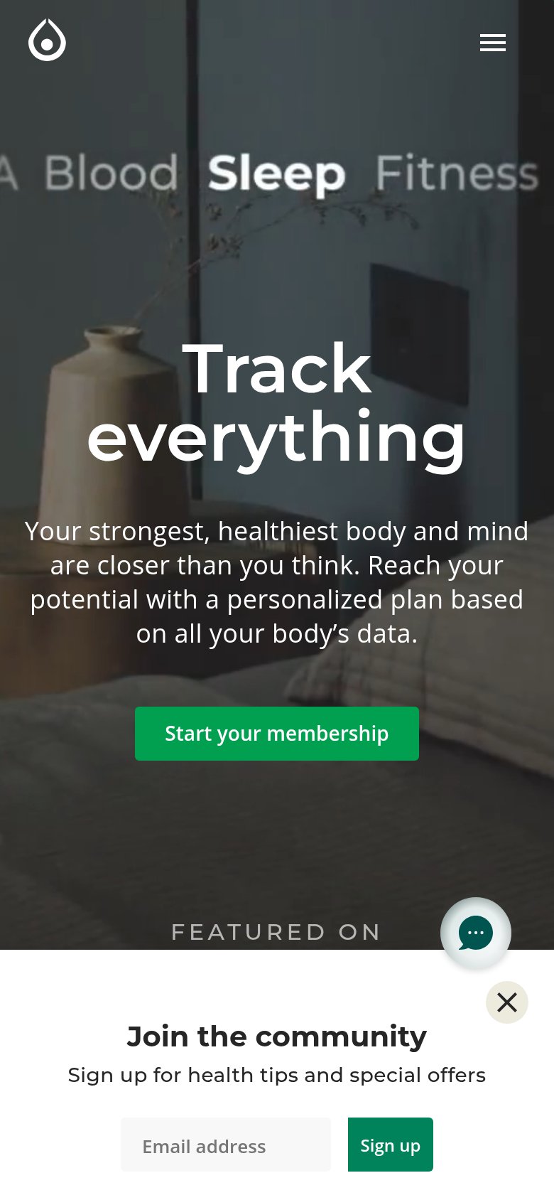 InsideTracker mobile capture for Mobile web