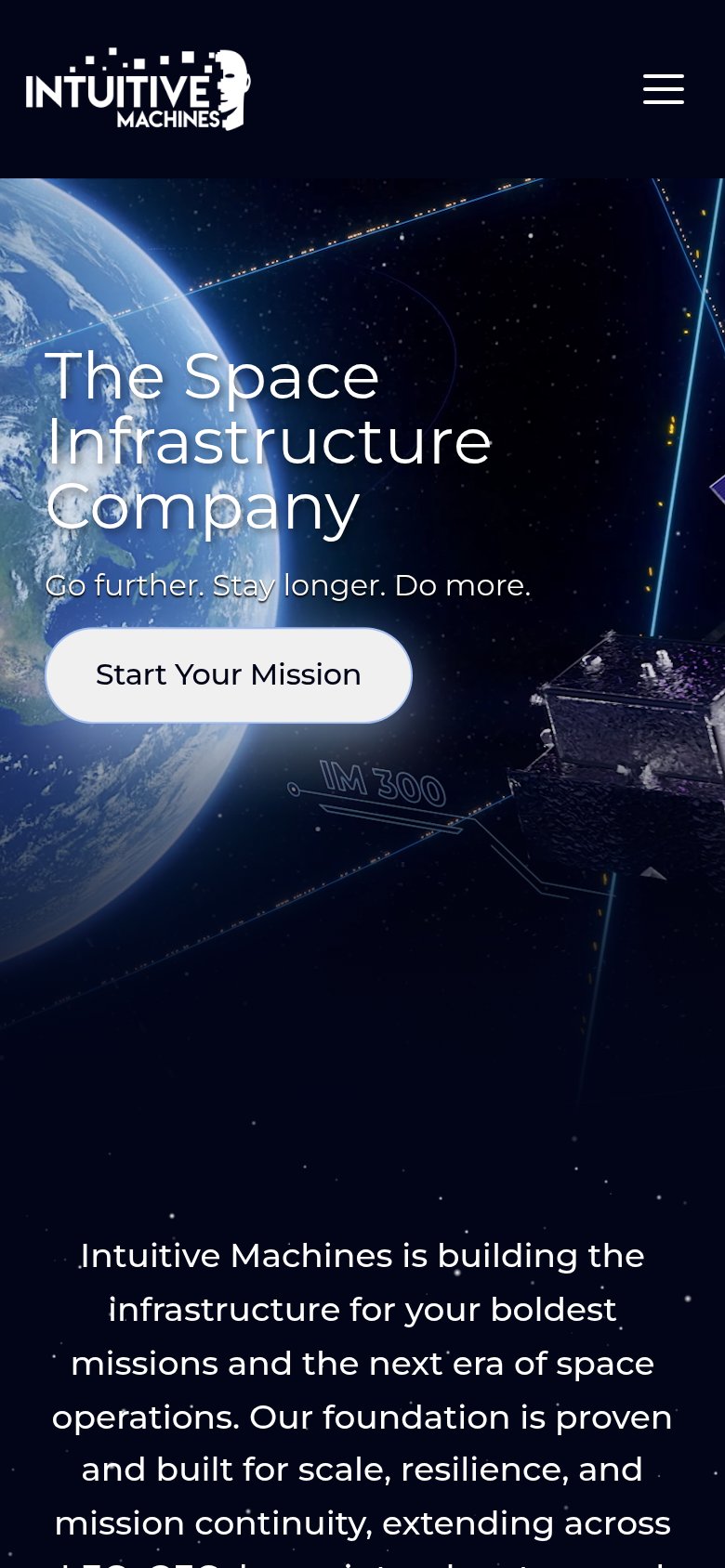 Intuitive Machines (Data Transmission Services / Khonstellation) mobile capture for Mobile web