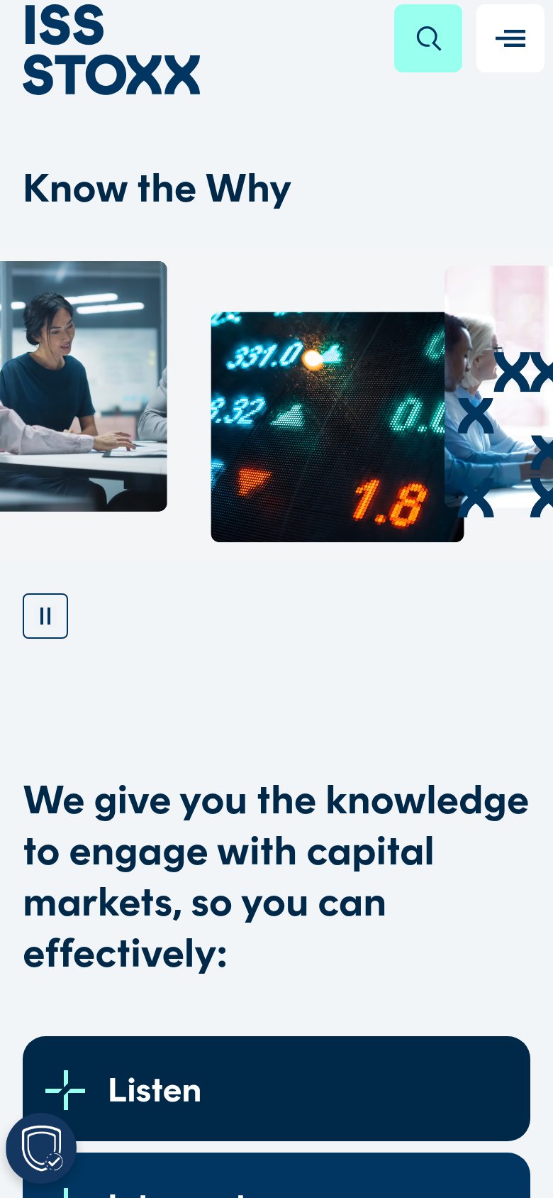 ISS Governance (Institutional Shareholder Services) mobile capture for Mobile web