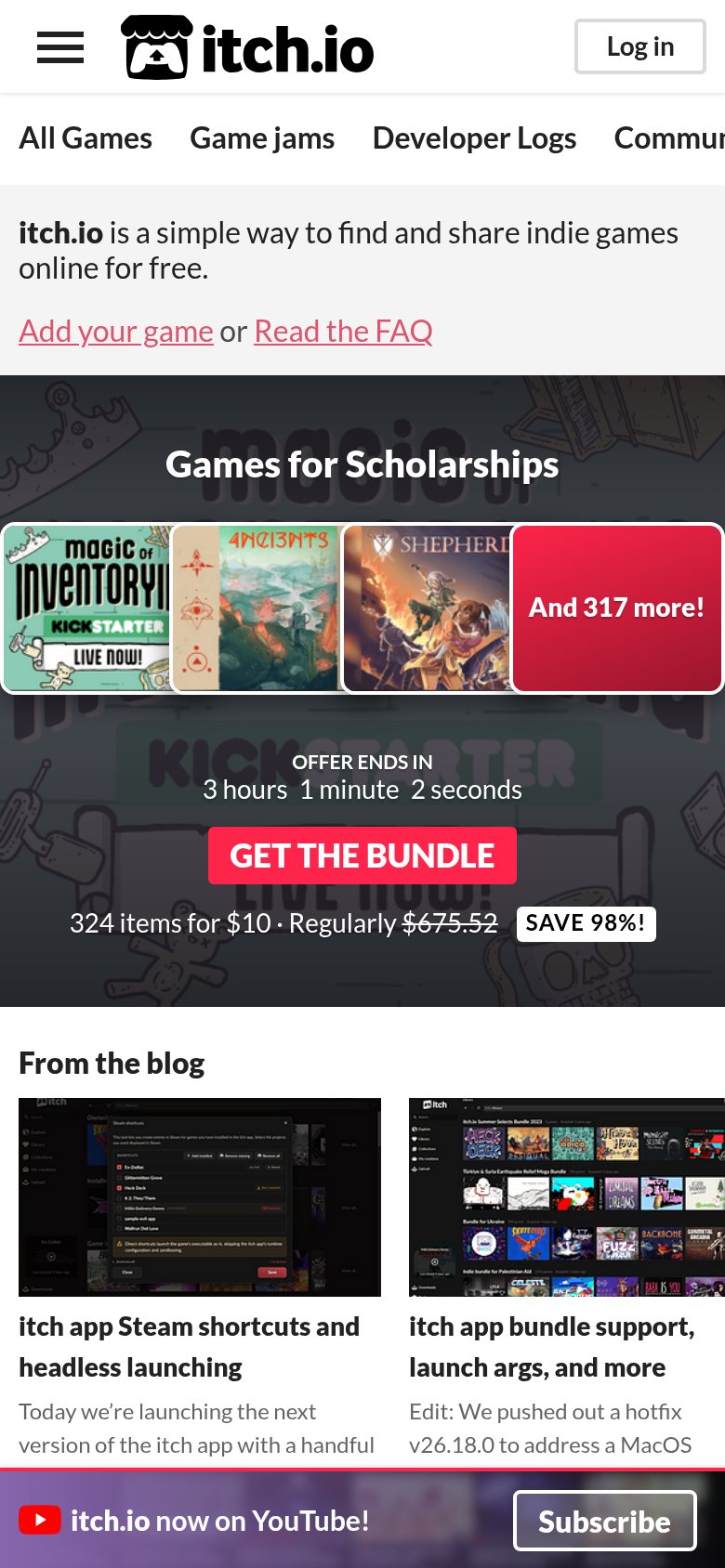 itch.io mobile capture for Mobile web