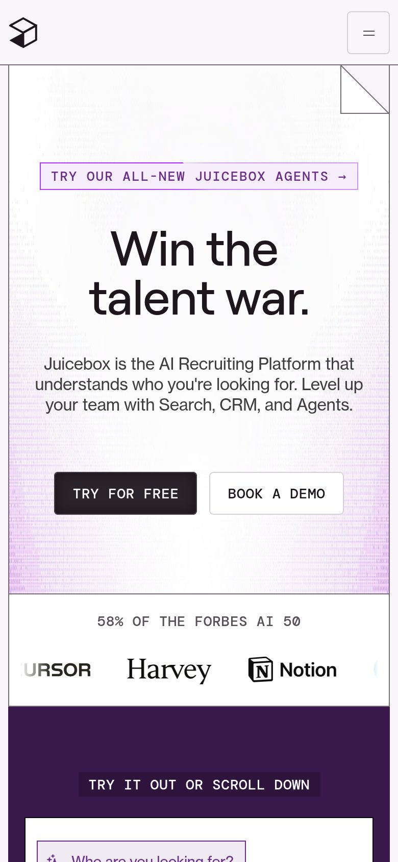 Juicebox (PeopleGPT) mobile capture for Mobile web