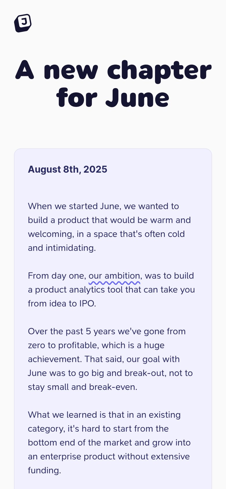 June (Amplitude) mobile capture for Mobile web
