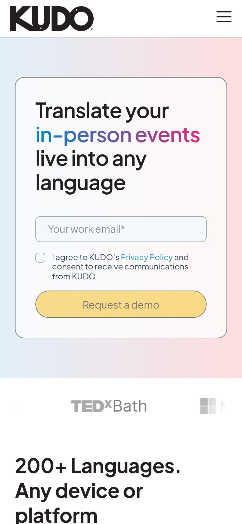 Kudo mobile capture for Mobile web