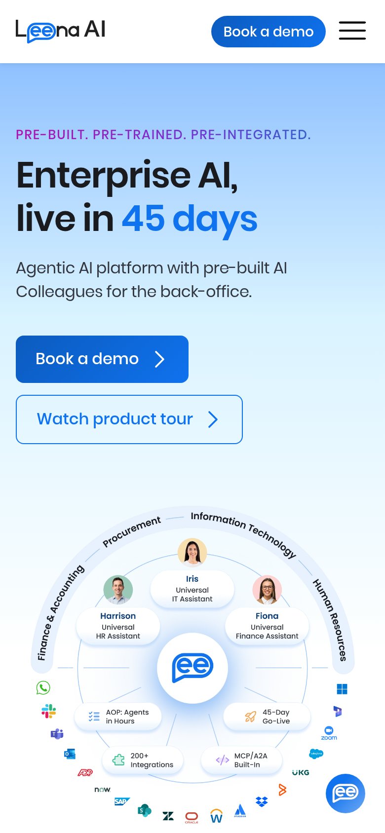Leena AI mobile capture for Mobile web