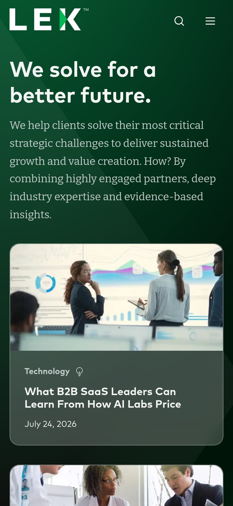 L.E.K. Consulting mobile capture for Mobile web