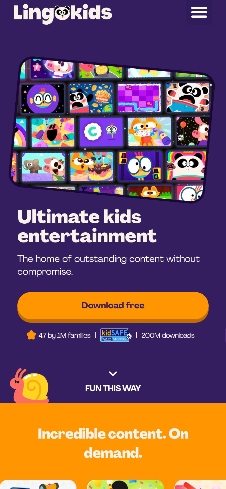 Lingokids mobile capture for Mobile web