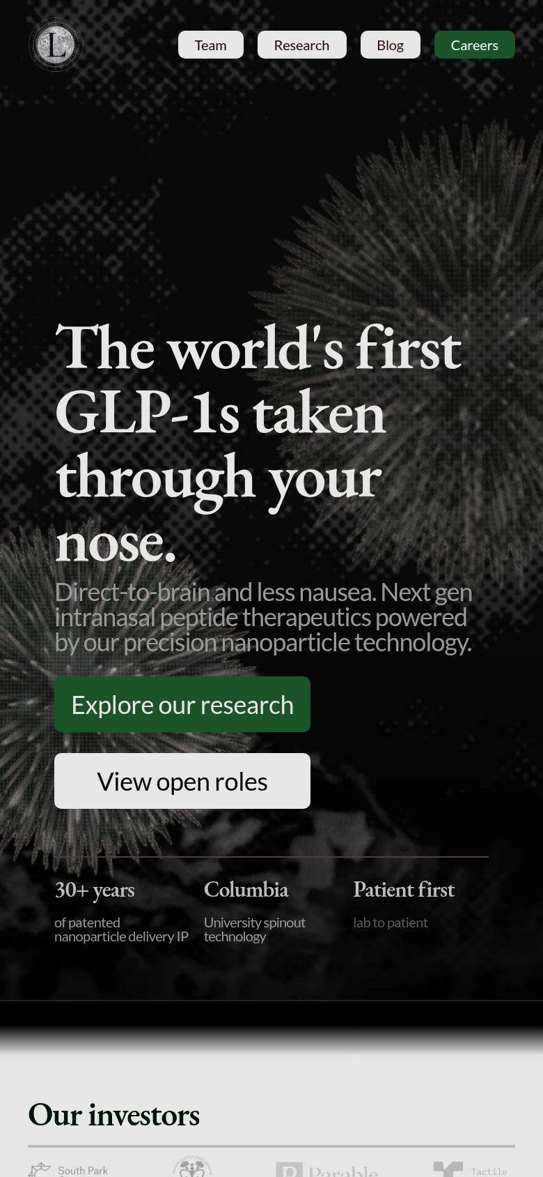 LionBio Therapeutics mobile capture for Mobile web